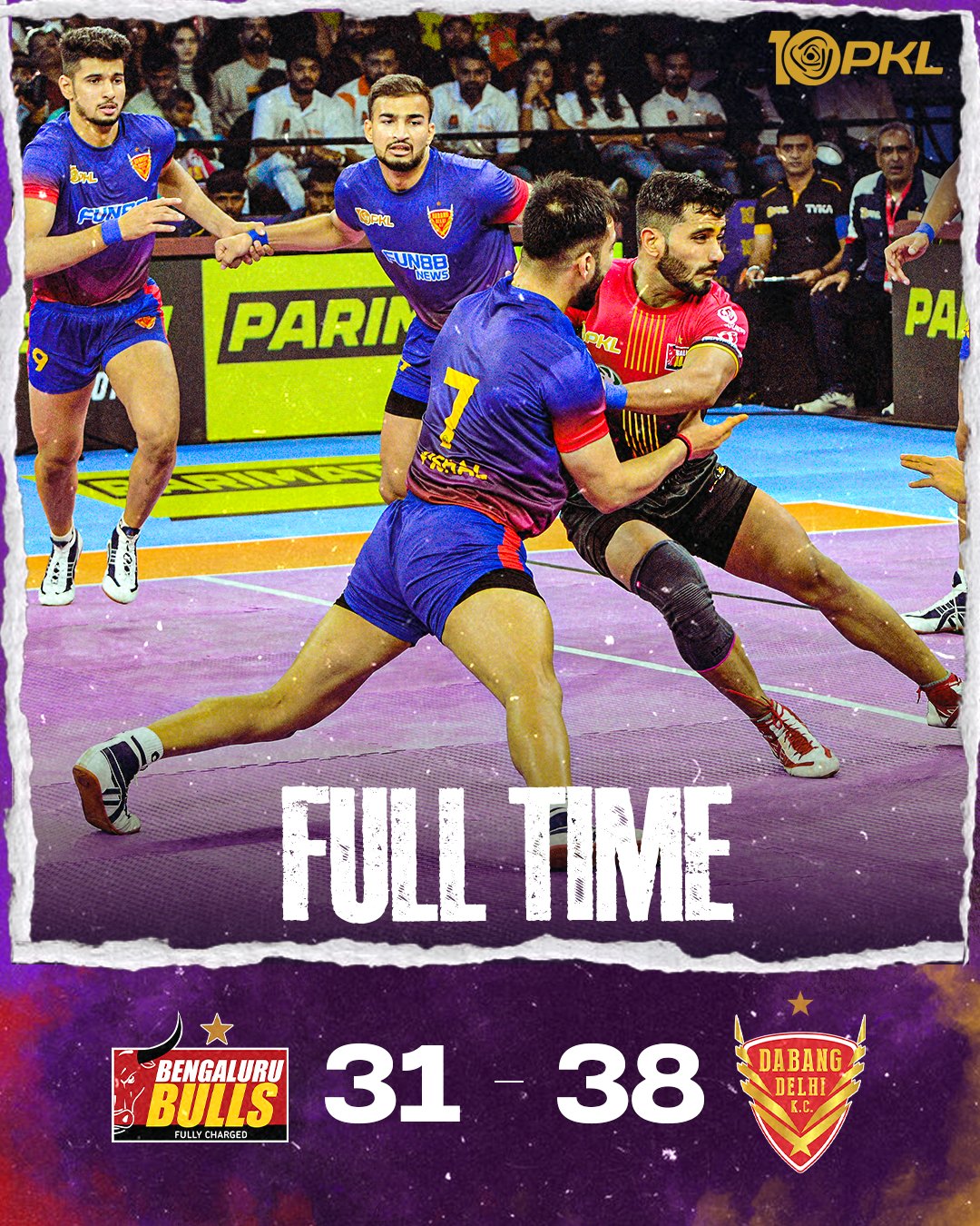 PKL 2023 : Match 12 - Bengaluru Bulls Hand Big Win To Dabang Delhi K.C ...