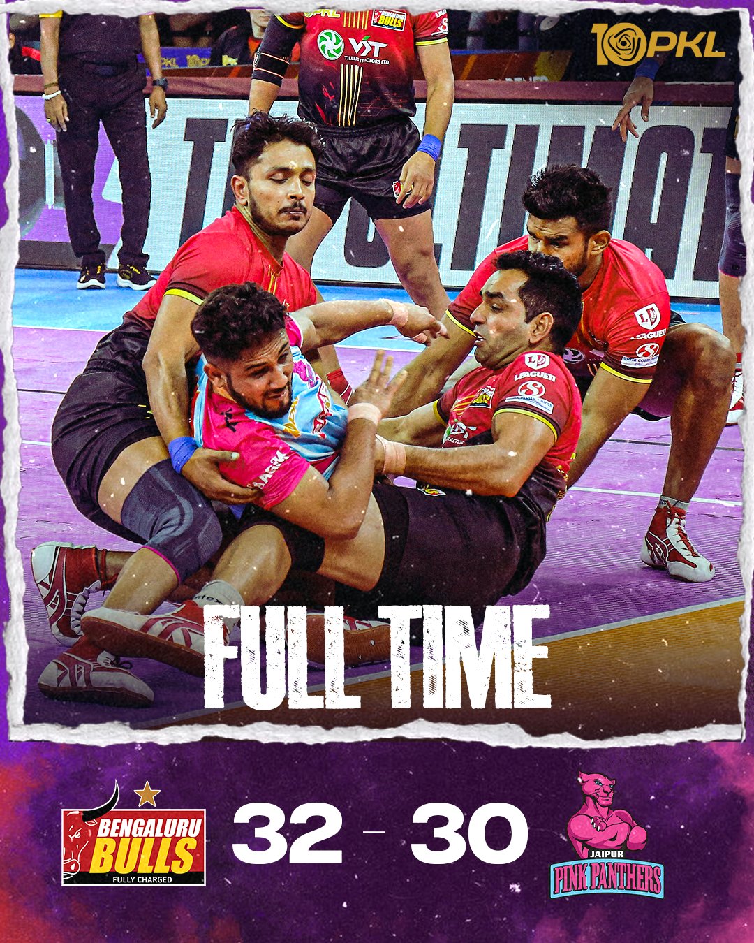 Pkl Match Bengaluru Bulls Dominate In Close Win Against Jaipur Pink Panthers