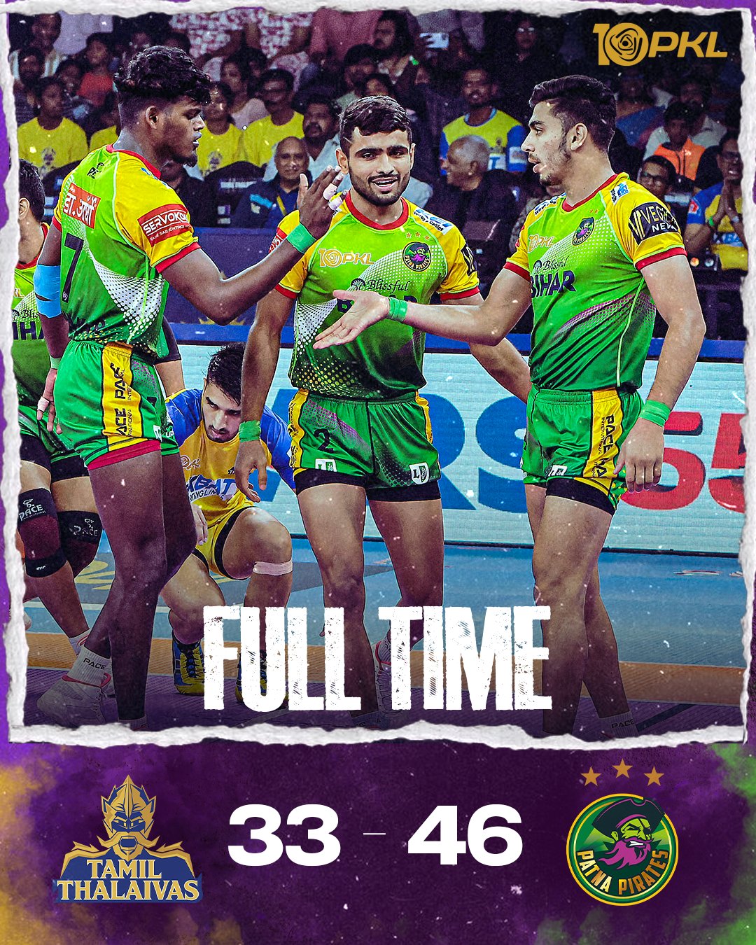 PKL 2023 : Match 34 - Patna Pirates crumble Tamil Thalaivas with big ...